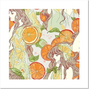 Citrus and maidens pattern Posters and Art